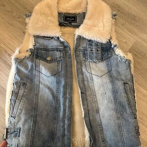 Guess Denim and Faux Fur Vest
